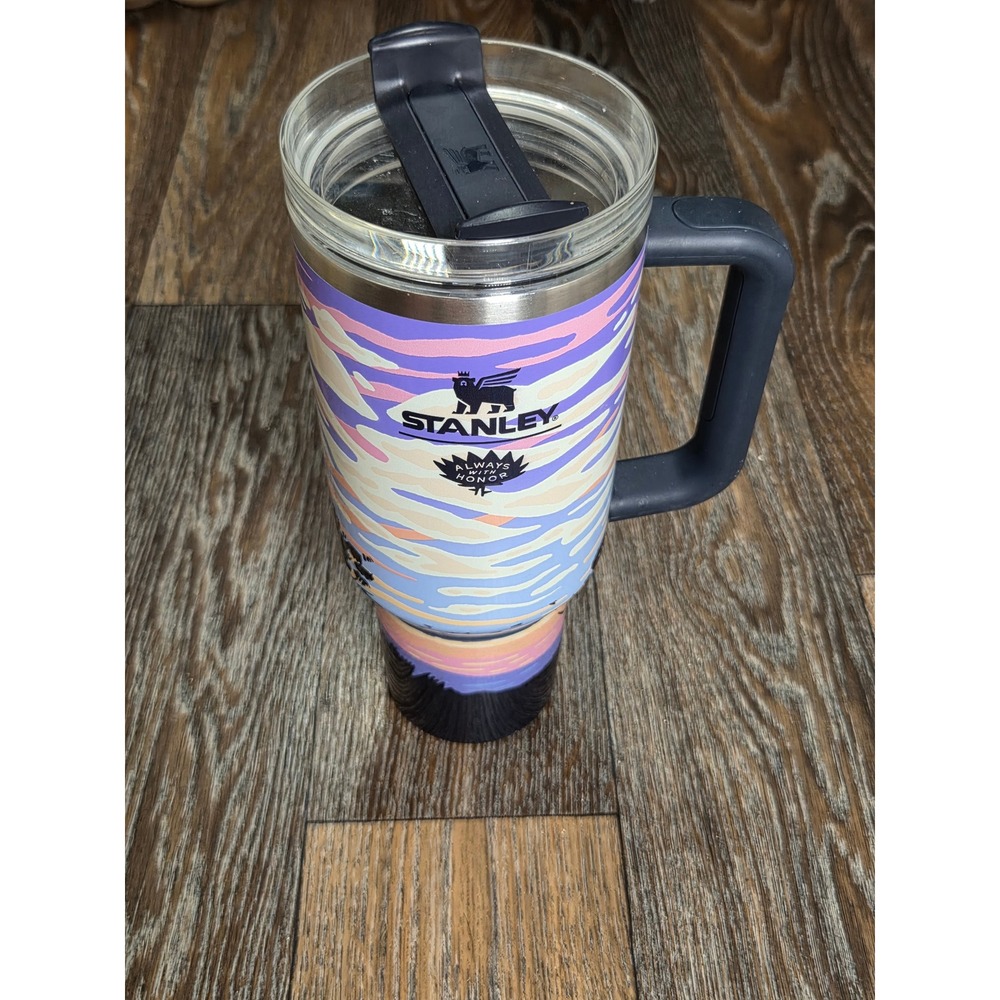 Stanley 40oz Quencher H2.0 FlowState Tumbler Always With Honor Sunset Forest - Picture 1 of 5